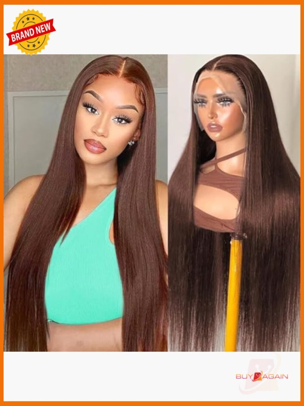 250% Density 28inch Human Hair Lace Front Wig - Picture 2 of 5